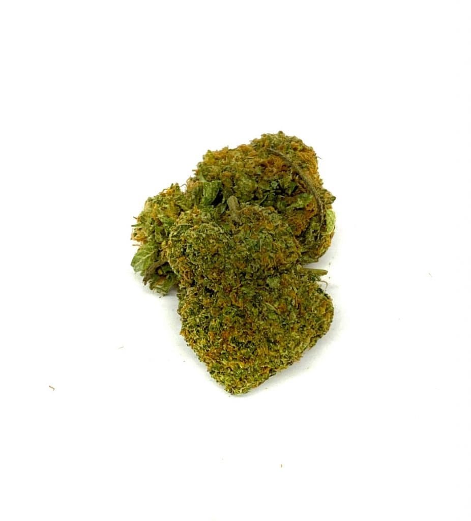 Blue Dream recreational cannabis flower close-up showing dense trichome-rich buds with vibrant coloring