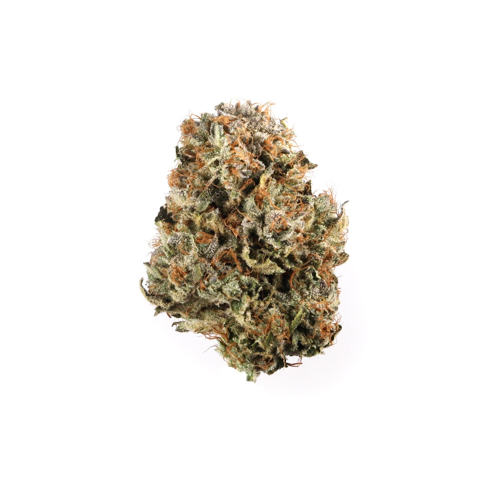 Ice Cream Cake cannabis flower strain close-up showing dense frosty buds with creamy white trichomes
