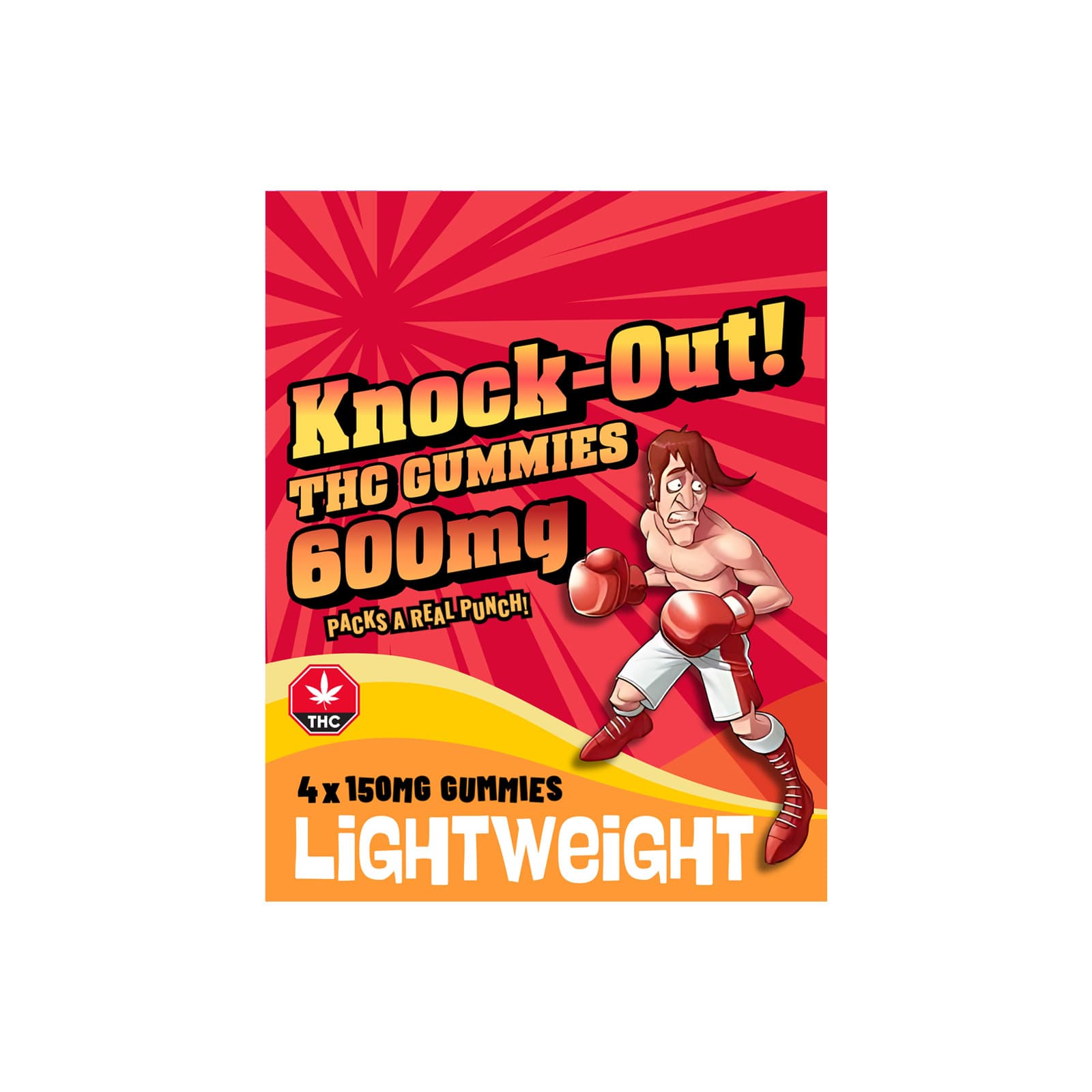 Knockout THC Gummies Midweight 1200mg edible cannabis gummies package 600mg strength