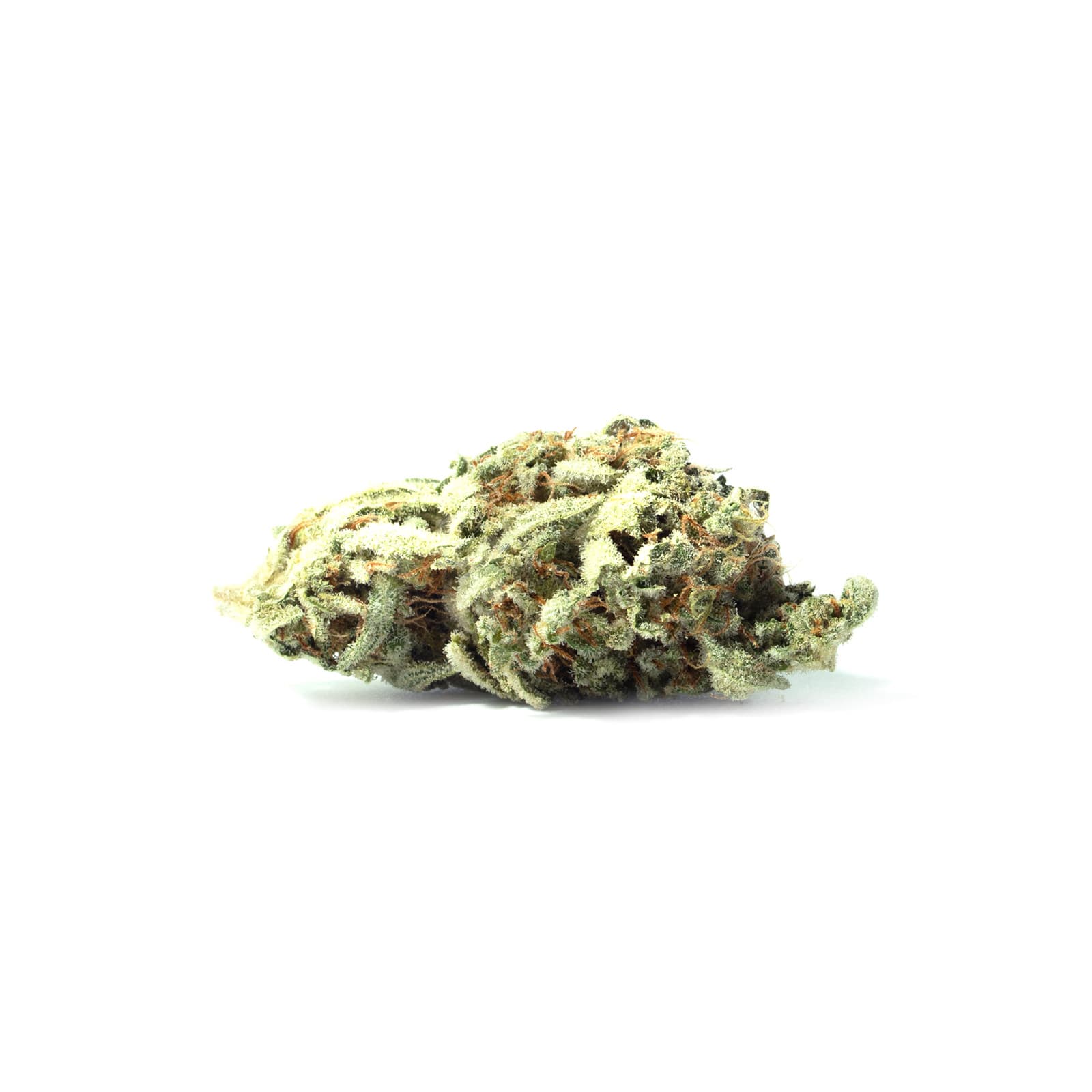 Egyptian Kush cannabis flower, dense frosty buds with tropical Hawaiian snow-like trichome coverage