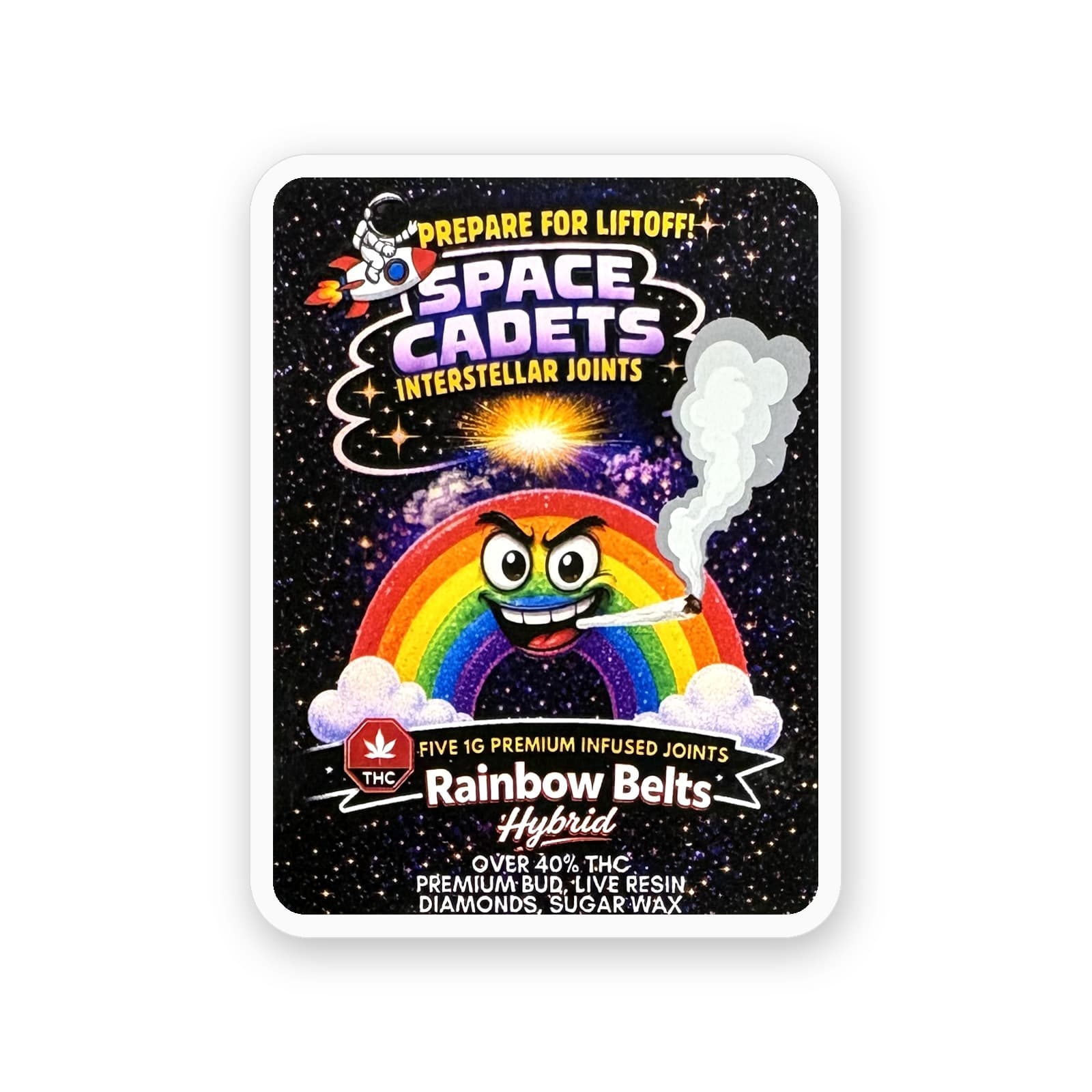 Rainbow Belts — Space Cadets Interstellar Joints, 5 x 1g infused joints